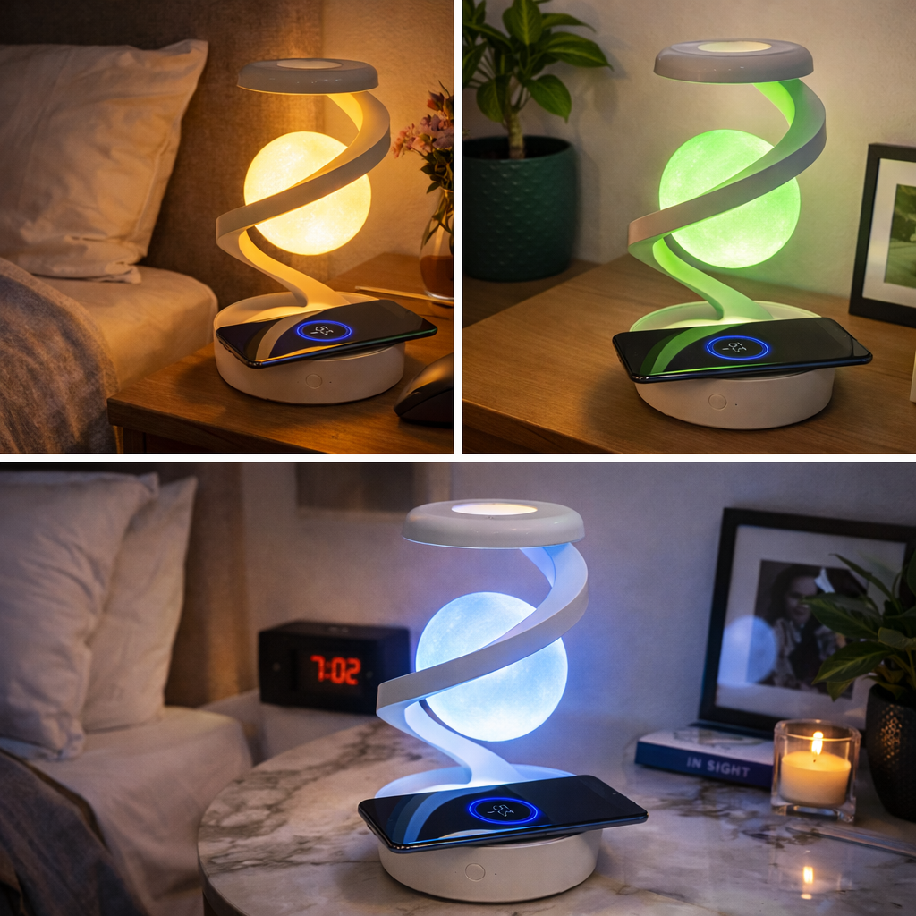 Luna Flotante™ – Lámpara de Luna Levitante 3D con Cargador Inalámbrico