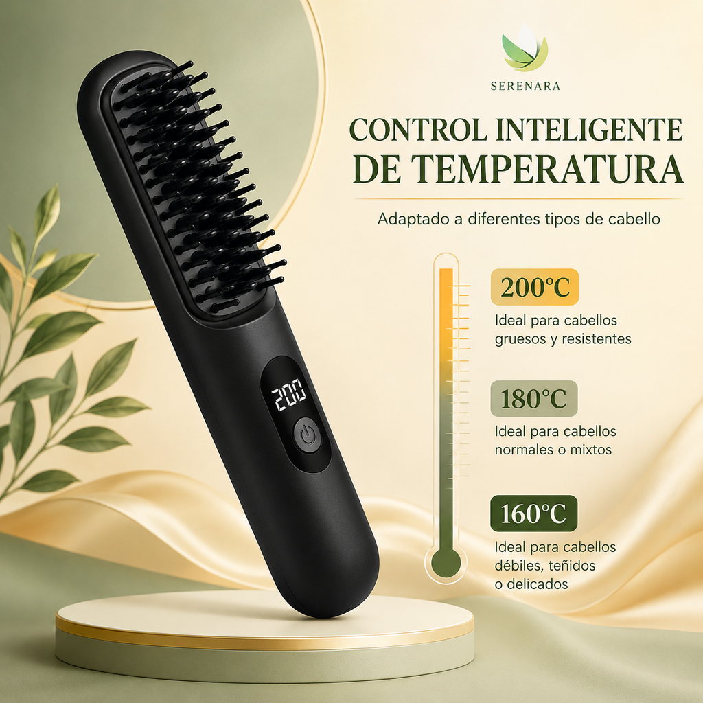 Cepillo Alisador de Pelo Inalámbrico – Alisado Profesional Sin Esfuerzo