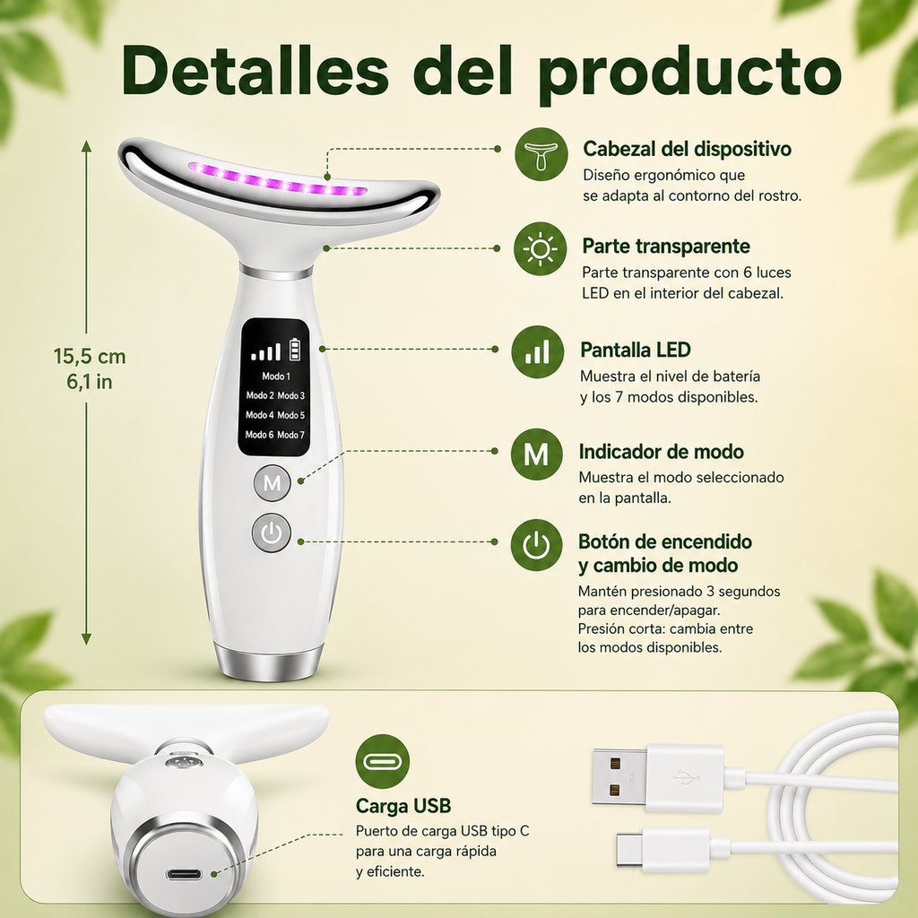 LumiLift Pro — Masajeador Facial EMS con Sérum 24 K Gold