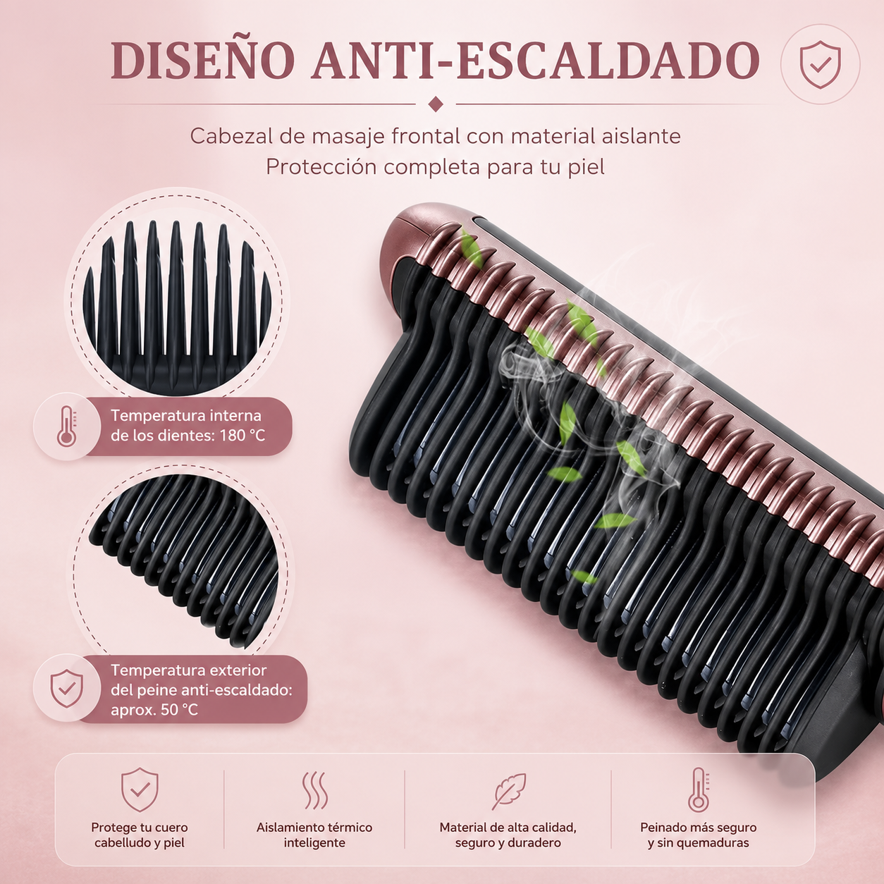 Cepillo Peine Alisador Eléctrico – Liso Perfecto en Minutos