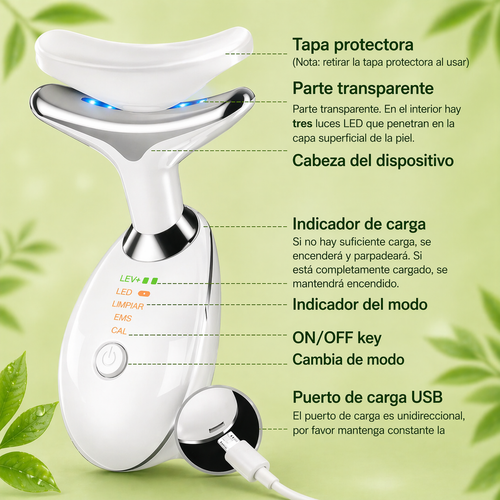 LumiLift Pro — Masajeador Facial EMS con Sérum 24 K Gold
