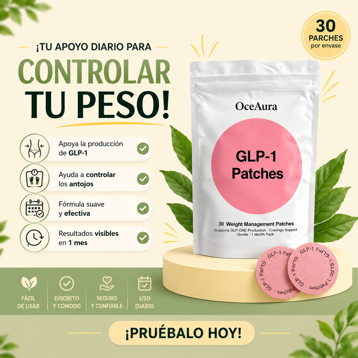 Parches de Apoyo Natural para tu bienestar OceAura