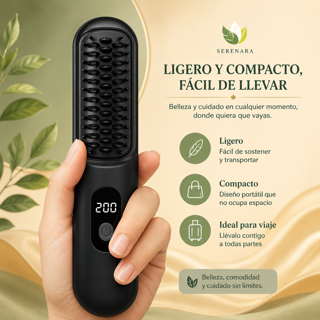 Cepillo Alisador de Pelo Inalámbrico – Alisado Profesional Sin Esfuerzo